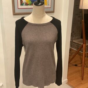 Ply Cashmere Black and Gray Sweater